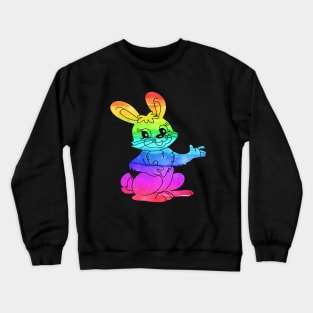 Funny Rainbow Bunny Crewneck Sweatshirt